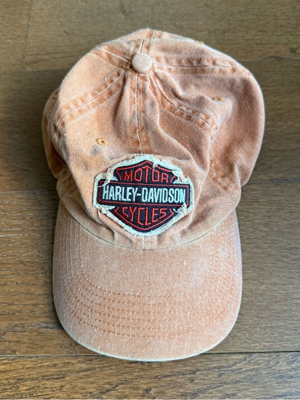 Harley-Davidson Orange Hat with Black & Red Patch